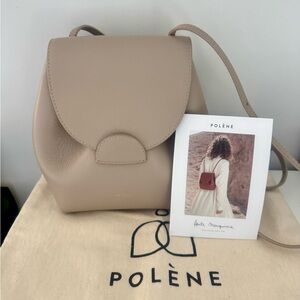 Polène Numéro Un Mini Backpack– convertible backpack in color taupe.
